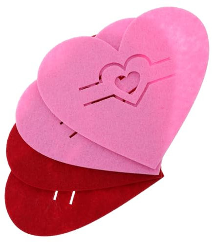 MAGICLULU Valentines Dekorationen Tisch 4 Stücke Herz Besteck Beutel Hochzeit Beutel