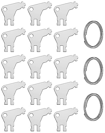 Qerwsdty Papierhandtuchspender-Schlüssel, 15 Stück, Universeller Spenderschlüssel für Papierhandtuch- und Toilettenpapierspender