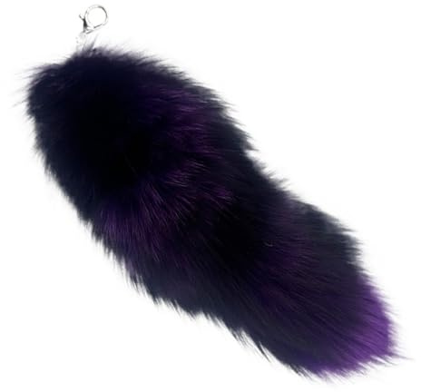 40CM Fuchsschwanz Anhänger Keychain Fox tail Schlüsselring, Weich Flaumig Fell Schwanz Tasche Zusätze Auto Schlüsselketten Anhänger Handtasche Dekoration