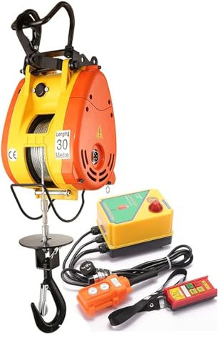 Treuil électrique 360 kg treuil électrique 220 V 1700 W treuil électrique, treuil avec télécommande sans fil, pour ateliers Home Shop, B.360 kg