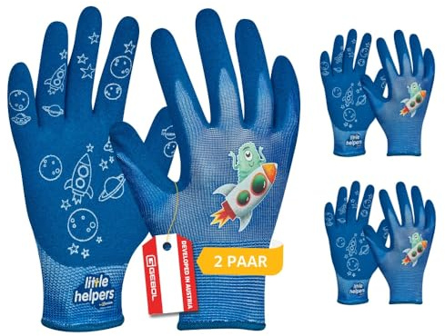 GEBOL Little Helpers Gartenhandschuhe, 2 Paar, Gr. 5, atmungsaktiv, Kinder | Für Beet, Rosen & Pflanzarbeiten, schützt vor Dornen & Erde, feines Tastgefühl, angenehme Passform, leicht zu reinigen