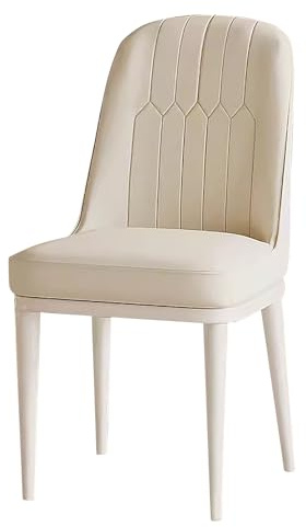Generisch Moderne Esszimmerstühle aus Leder, 4er-Set, Bequeme Sessel für Küche, Büro, Wohnzimmer und Schlafzimmer – Farbe: Weiß