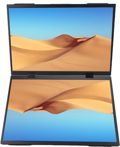 Écran Portable Double 14 Pouces 120 Hz SRGB, Rotation à 360 Degrés, Type-C 1200p, Extension D'écran Pliable pour Ordinateur Portable, Haut-Parleur intégré
