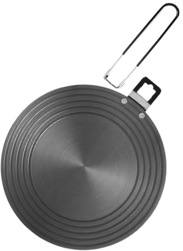 Piastra adattatore per induzione, 24 cm, diffusore di calore, adattatore per induzione con manico rimovibile, diffusore a induzione per macchine da caffè e utensili da cucina