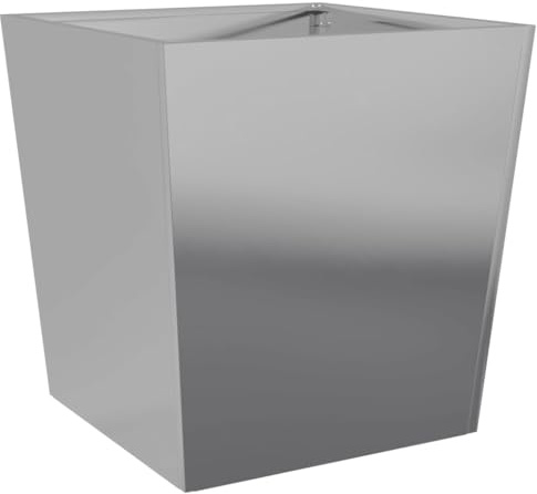 Helloshop26 Jardinière bac lit surélevé Plantes Fleurs terrasse Jardin 50 x 50 x 50 cm Acier galvanisé Gris 02_0037660