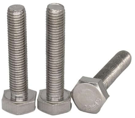 Boulon à tête hexagonale externe en acier inoxydable 304 DIN933, filetage fin M7 M9, 1 mm, 1,25 mm, 1,5 mm, pas de 10 à 100 mm(1Pc M7x1x140mm)