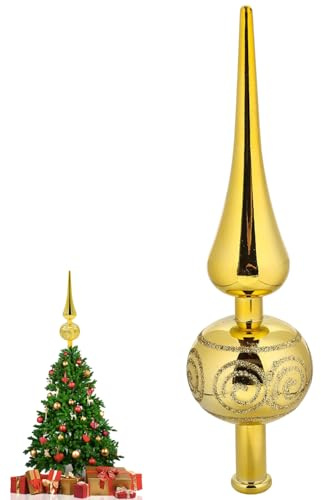 ZDNT Punta per albero di Natale, in plastica, per albero di Natale, in raso, per albero di Natale, decorazione per l'albero di Natale