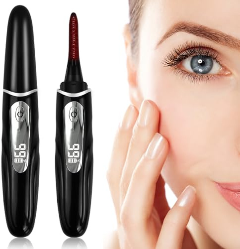 Focenat Rizador Pestañas, Rizador Pestañas Electrico, Heated Eyelash Curler, Control Preciso de Temperatura, Calentamiento Rápido, Potencia Inteligente Off, Uso Rápido y Sencillo