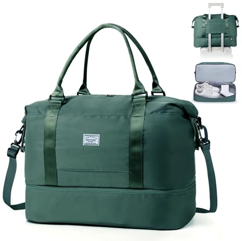 TANTOMI Resväska handbagage, sportväska dam, 46 x 23 x 32 cm, handbagage, väska, weekender väska, vattentät resväska, duffle väska, träningsväska, klinikväska, födsel, lämplig semester, camping