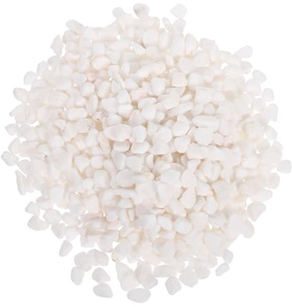 BAZEITFLOW Grava Natural para Pecera Piedras Decorativas White Resistentes y Duraderas para y Plantas Interiores Guijarros Pulidos para Terrarios y Decoración Ambiental