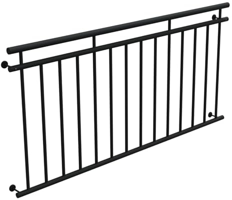 HAGO 24 | Balcón francés | Rejilla para ventana | Barandilla de acero | 184 x 90 cm negro | Barandilla de barandilla | Balcón Juliet | Barandilla | Balcón de salida | Ventana de barandilla