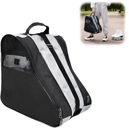 ALONK Rollschuh Tasche, Oxford-Stoff Eiskunstlauf Tasche, Verstellbar Schlittschuhtasche Skatertasche für Erwachsene Kinder