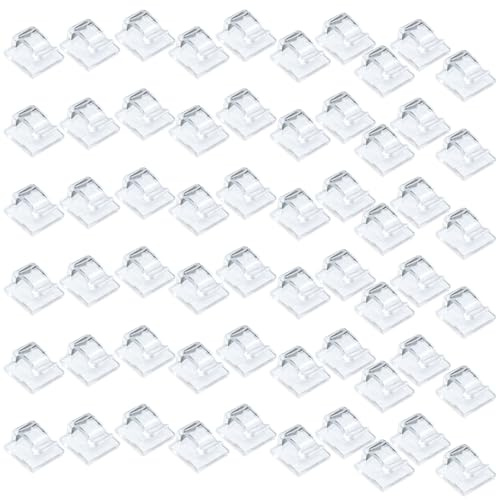 60 Pcs R Type Self Adhesive Cable Clips For Outdoor Lighting And Wire Management Compact Cord Organizers Perfect For Christmas Decor Ethernet Usb And Hdmi Cables