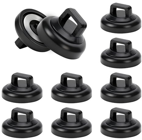 Magnetische Kabelbinder-Befestigungsclips mit Nylon-Kabelbindern, 19 mm, vielseitiger Kabelhalter für Heimbüro, Marine, elektrische Verkabelung (10, Schwarz)