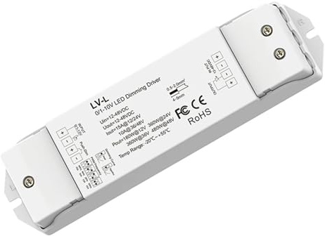 DAFQWEYU DL DL-L DMX512 a 4CH 0-10V 1-10V decoder Convertitore di segnale DMX512 Dimmer 0-10V Segnale DMX 512 a 0-10V (solo DL-L)(LV-L 0-10V Dimmer)