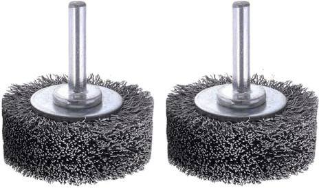 2 Pack 50mm Steel Wire Wheel Brush 6mm Shank for Die Grinder Drill Rotary Tool, Stainless Steel Wire Brush for Rust Removal Deburring Grinding