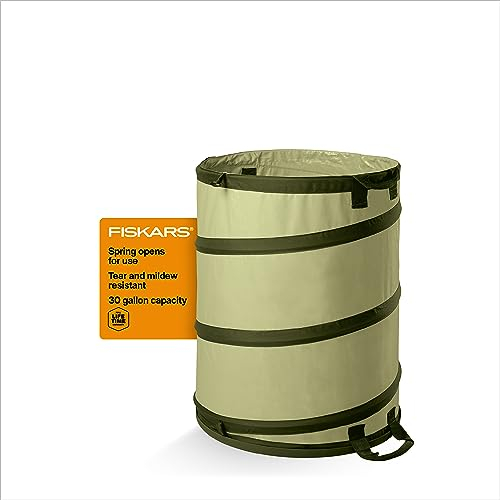 Fiskars, Kangaroo, faltbare Gartentasche mit robuster HardShell-Basis für Gartenabfälle, 114 Liter – wiederverwendbarer Behälter für Rasenpflege und Gartenarbeit