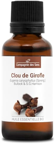 CLAVO - 30 mL - Aceite Esencial Orgánico - 100% Puro, Natural, Quimiotipado y Certificado AB