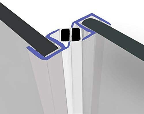 Magnetic Shower Seals | Sold in Pairs | Fits 4-6mm Glass | 90° Magnet for Pivot Opening Doors | 2 Metres Long | MAG019
