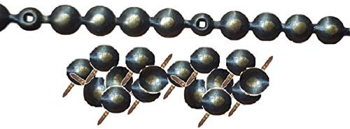 Lista Bullette 100 cm + 25 chiodi - 1/3-9 mm. con foro. Borchie da tappezzeria (Sfumate)