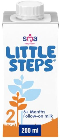 SMA Little Steps by Ready To Drink Follow-On Baby Milk 6 months+ Ready-to-use formula milk 200ml (Pack of 12)