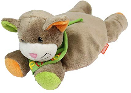 Wärmekissen Wärmetier Katze mit Halstuch und Namen oder Spruch - Personalisiertes Baby Körnerkissen Rapskissen - Körnerkissen Rapskissen