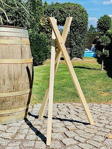 DARLUX Vogelhausständer zur Auswahl massiv Holz Standfuß, Gestell, Vogelfutterhausständer, Futterhaus für Vogelhäuser L-XXL lasiert oder Natur. (Dreibein Natur)