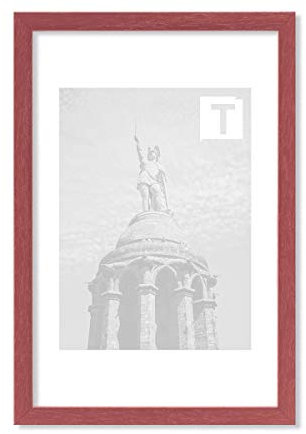 TEUTO BILDERRAHMEN Objektrahmen Helene 10 mm Tiefe Rot 30 x 40 cm Museumsglas 2mm Weiß Creme Flexible Anwendung
