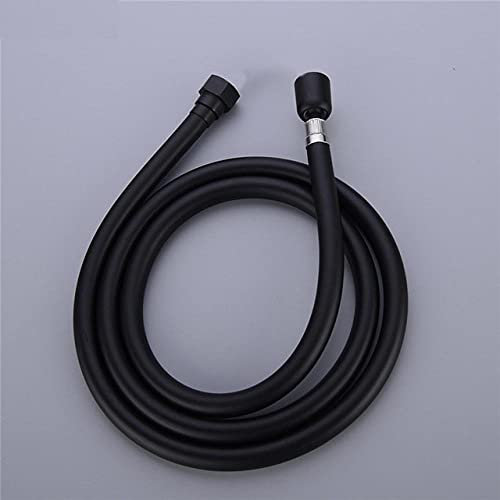 Tappeti Design 1.5M PVC Flexibler Duschschlauch 360-Grad-Wicklung Verhindert explosionsgeschützte Rohre Badezimmer-Duschset Zubehör Silber & Schwarz-Schwarz