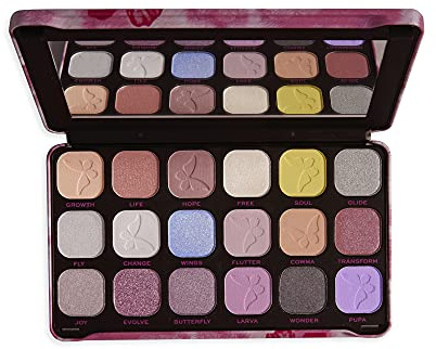 Makeup Revolution, Forever Flawless Lidschattenpalette, Schmetterling, 18 Farbtöne, 19.8g