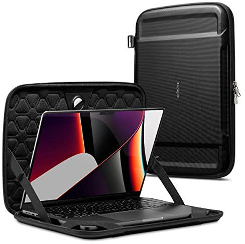 Spigen Funda Bolsa Rugged Armor Pro Protectora para portátil Compatible con MacBook Neo/MacBook Pro 13&14 pollici (2026-2021), MacBook Air 13 / Galaxy Book Pro 13.3 / LG gram 360 14 - Negro