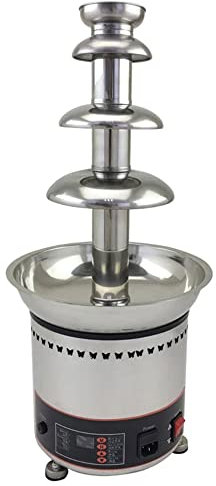 Adima 4 Niveles Pantalla Digital Fuente De Fondue De Chocolate Temperatura Ajustable Acero Inoxidable 304 Comercial Máquina De Fusión Eléctrica Capacidad De 6.6 Libras (Plata)
