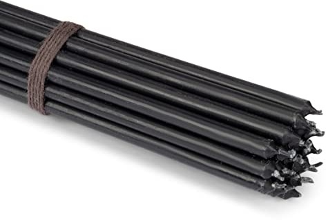 NKlaus - 20x velas de palo negro sin goteo L 24cm vela ritual cera premium parafina 36128