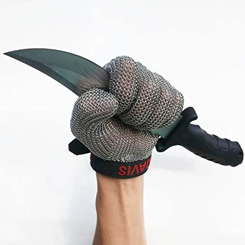 BCPPO Kettenhandschuh Kettenhandschuhe Aus Edelstahl, Schnittfeste Handschuhe Für Küchen-Restaurant-Köche, Sicherheits-Arbeitshandschuhe Zum Schneiden Von Austernschalen-Kartoffeln (Size : 1PCS/M)