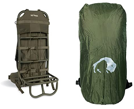 Tatonka 1130 Lastenkraxe, Olive, 78 x 35 x 28 cm, 80 Liter & Regenhülle Rain Flap, cub, 12 x 9 x 9 cm, 80 Liter