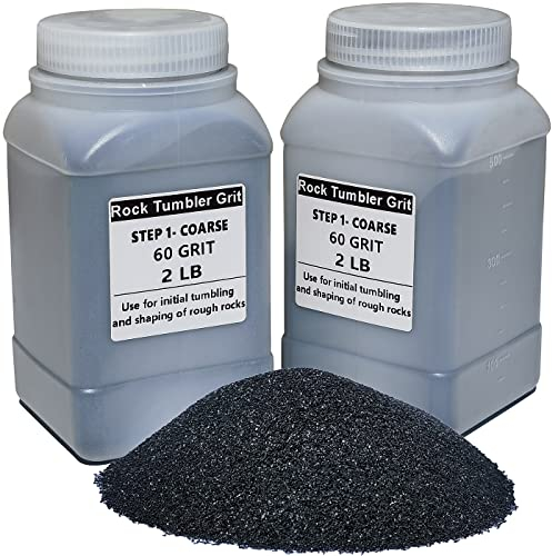 4 LB Rock Tumbler - Coarse Grit (60#) for Initial Tumbling, Compatible with Any Brand Tumbler Stone Polisher