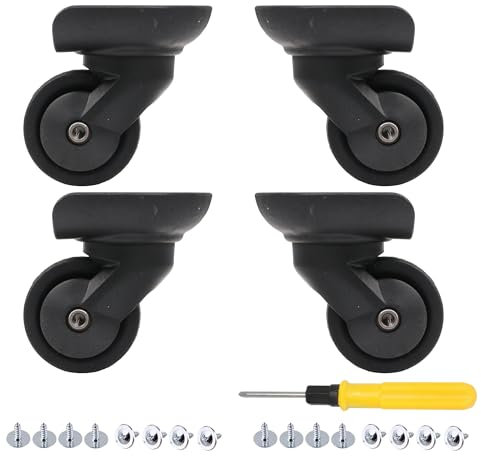 W293 Lot de 2 paires de roulettes de rechange, roue pour valise pivotante à 360° 3,4 cm