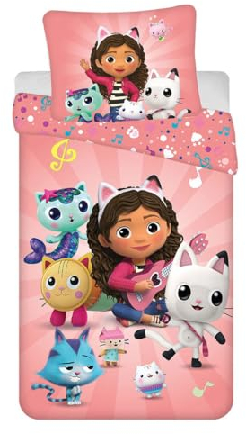 Gabby's Dollhouse Bettbezug und Kissenbezug für Einzelbett