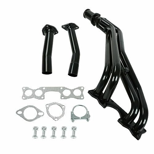 Collecteur Tubulaire Bicolore de Haute qualité, collecteur d'échappement TRI-Y for Moteur ni-SS-an D21/Pi-ck-up 2,4 l, 90-95 （Remplacement Professionnel） (Color : Nero)