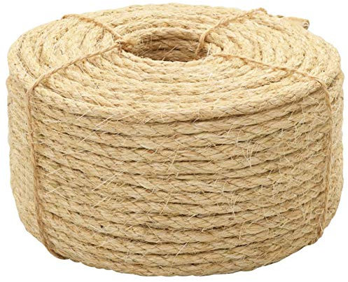 ARKEM Corda in Sisal 100% 6 mm 100 m,Corda Juta Naturale, Spago per Giardinaggio, Artigianato, Fai da Te, Decorazione e Legature Confezioni Regalo