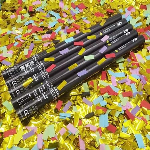 RayGenius 25 PCS Elektronische Multicolor Konfetti, 80 CM/31,5 Zoll biologisch abbaubar gemischte Farbe Konfetti Shooter für Hochzeiten Halloween Weihnachten Bar Bühne Effekt, bunt,Colourful