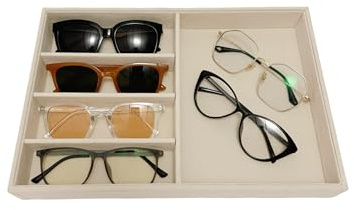 Schmuckkästchen aus Samt, groß, stapelbar, praktisch, für Messen, Zuhause, Geschäft, Brillen und Zubehör (multifunktionales Schmucktablett) Beige