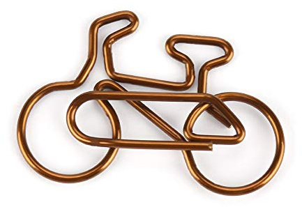 20-teiliges Fahrrad-Büroklammer-Set im Aufbewahrungsdose – Elegante Kaffeefarbene Metall-Clips
