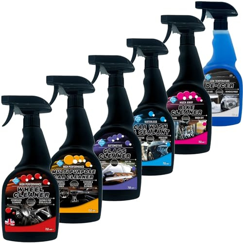 STORM TRADING GROUP 750ml Automotive Trigger Sprays De-Icer, Bike Cleaner, Glass Cleaner, Wheel Cleaner, Multipurpose Cleaners Ideal For Cars, Vans & Motorhomes (2, 750ml Car Wash & Sealant)