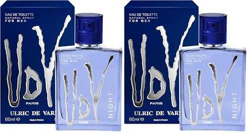 ULRIC DE VARENS - Eau de Toilette UDV Night - Fougère Fruitée Orientale - Parfum Homme - Vaporisateur - Made in France - 60 ml (Lot de 2)