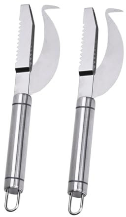 TOPBATHY 2 Pz Squamatore per raschietto per pesci taglia pesce multifunzionale decalcificante per pesci Tagliapesci gadget da cucina utensili da cucina Acciaio inossidabile Silver