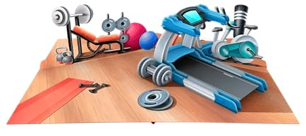 ASVP Shop 3D-Fitness-Gymnastikkarte – Pop-Up mit Gewichten, Laufband und Yogamatte – perfekt für Geburtstage und andere Anlässe