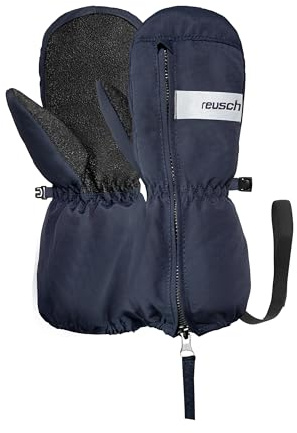 Reusch Moritz Mitten moufles Chaudes, Coupe-Vent et Respirantes Gants d'hiver pour bébés Petits Enfants Filles et garçons avec Fermeture éclair Pratique