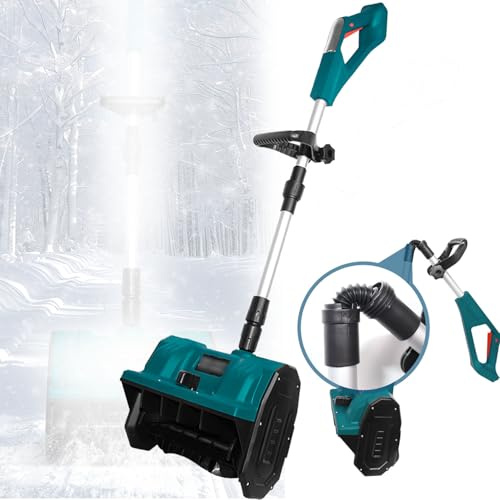 Generico Macchina per la rimozione della Neve agli ioni di Litio, Macchina per la rimozione della Neve a Spinta Manuale Pieghevole, Alta Potenza da 1200 W, Larghezza di Pulizia di 32 cm, Adatta per c