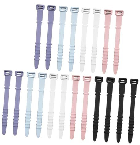 GAROZATION 20pcs Silicone Cable Tie Organizer for Data Cables Cord Organizer Office Self Fastener